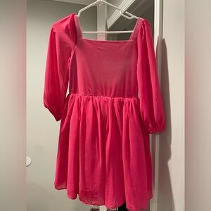 Vibrant Pink Kids Casual Dress